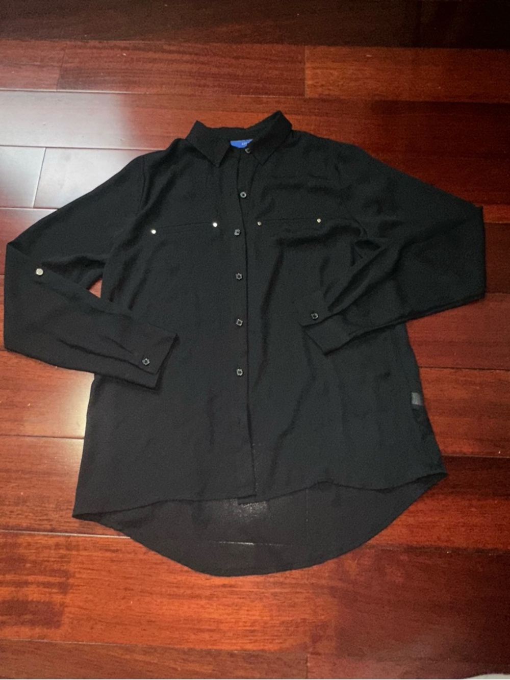 Apt. 9 Black Long-Sleeve Button Down Shirt